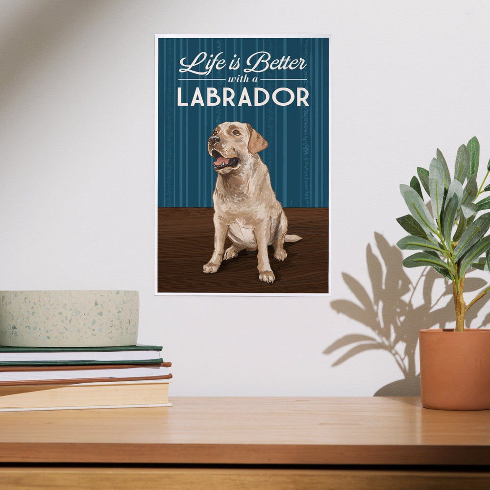 Yellow Lab, Life is Better, Art & Giclee Prints Art Lantern Press 