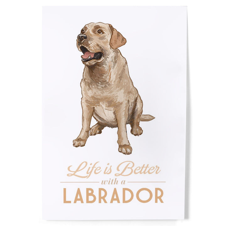 Yellow Labrador Retriever, Life is Better, Art & Giclee Prints Art Lantern Press 