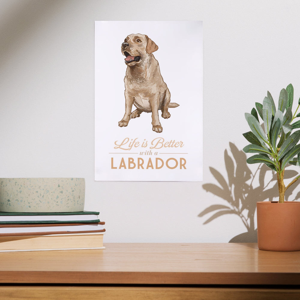Yellow Labrador Retriever, Life is Better, Art & Giclee Prints Art Lantern Press 