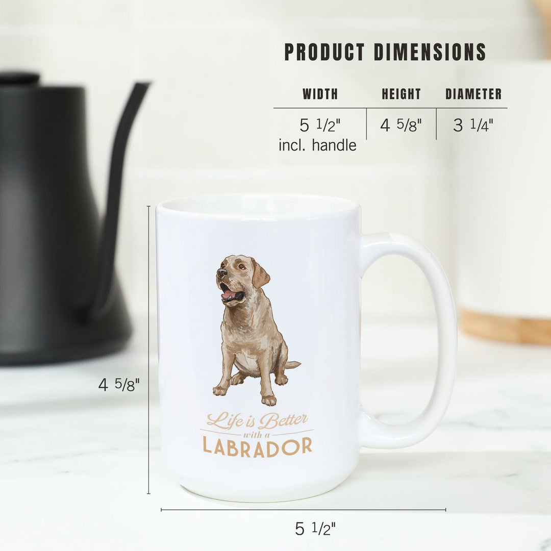 Yellow Labrador Retriever, Life is Better, Ceramic Mug Mugs Lantern Press 