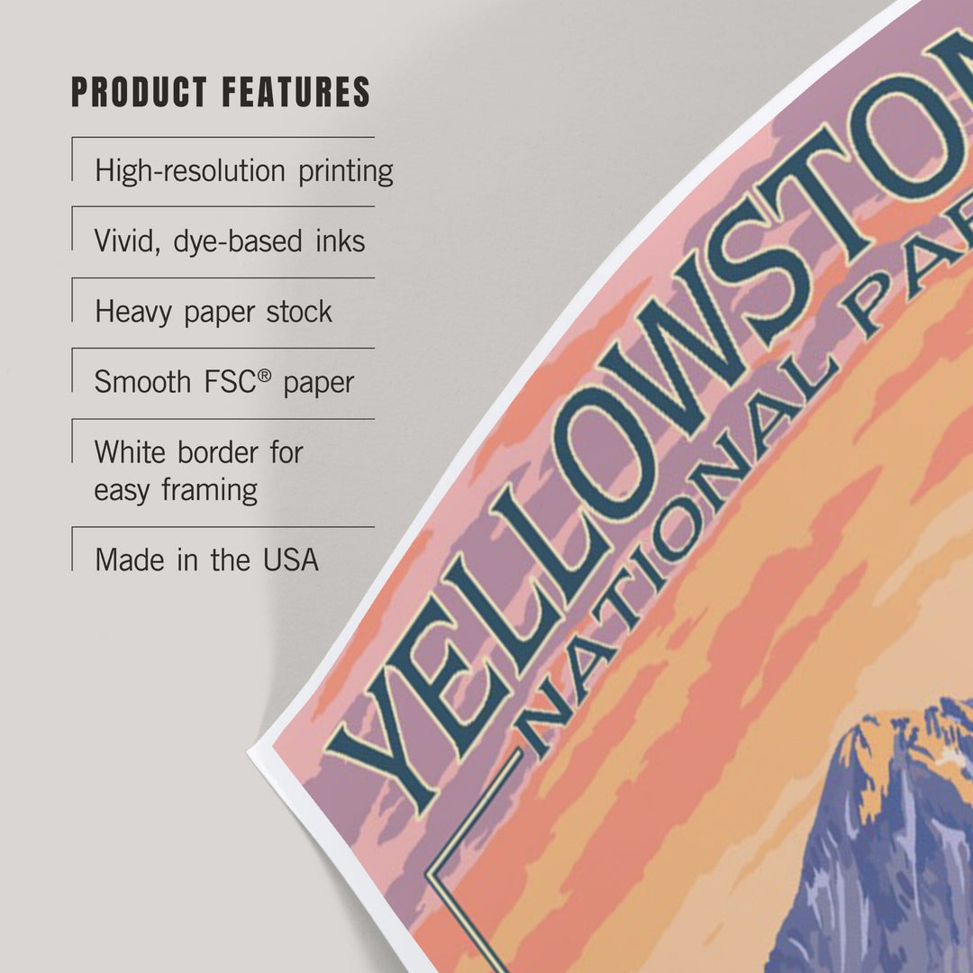 Yellowstone National Park, Bear and Spring Flowers, Art & Giclee Prints Art Lantern Press 