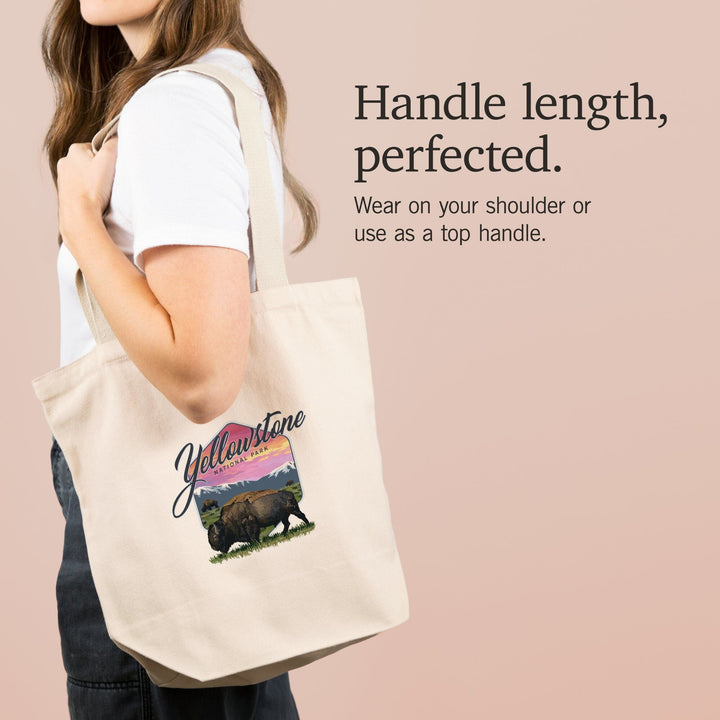 Yellowstone National Park, Bison and Sunset,, Tote Bag Totes Lantern Press 