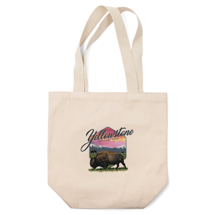 Yellowstone National Park, Bison and Sunset,, Tote Bag Totes Lantern Press 