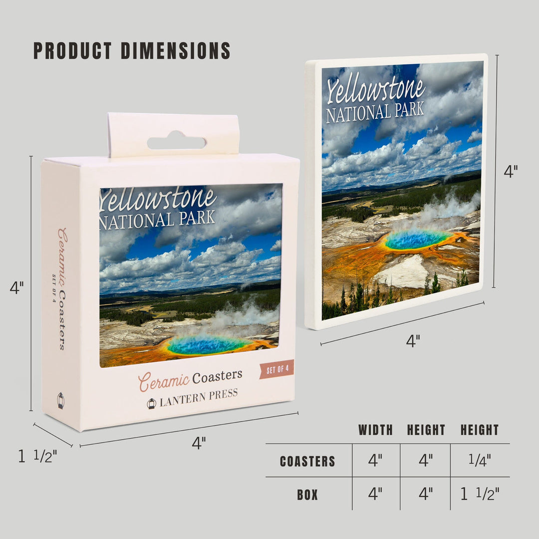 Yellowstone National Park, Grand Prismatic Pool, Coasters Coasters Lantern Press 