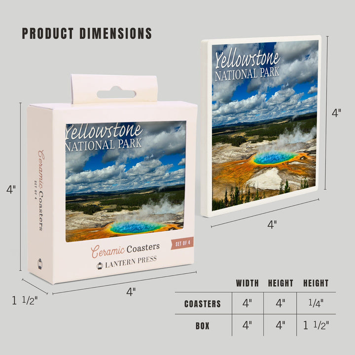 Yellowstone National Park, Grand Prismatic Pool, Coasters Coasters Lantern Press 