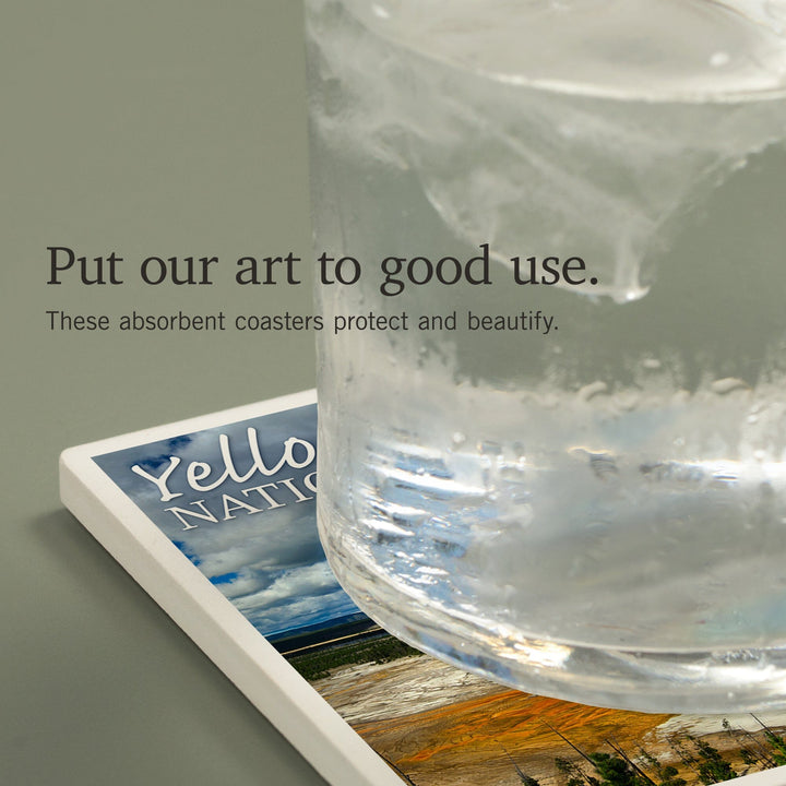 Yellowstone National Park, Grand Prismatic Pool, Coasters Coasters Lantern Press 