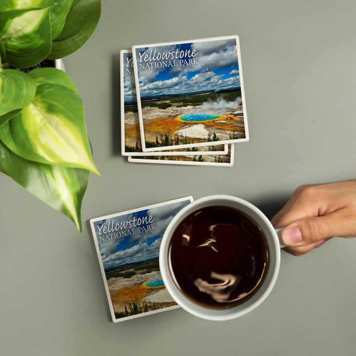 Yellowstone National Park, Grand Prismatic Pool, Coasters Coasters Lantern Press 