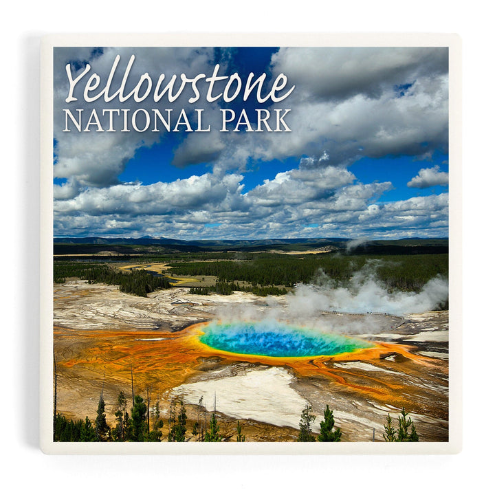 Yellowstone National Park, Grand Prismatic Pool, Coasters Coasters Lantern Press Coaster 