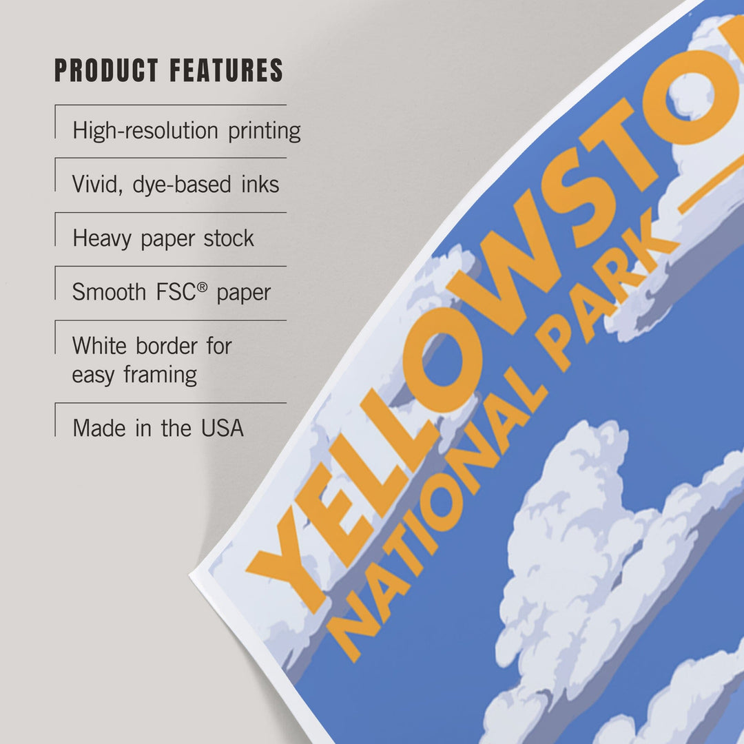 Yellowstone National Park, Grand Prismatic Spring, Art & Giclee Prints Art Lantern Press 