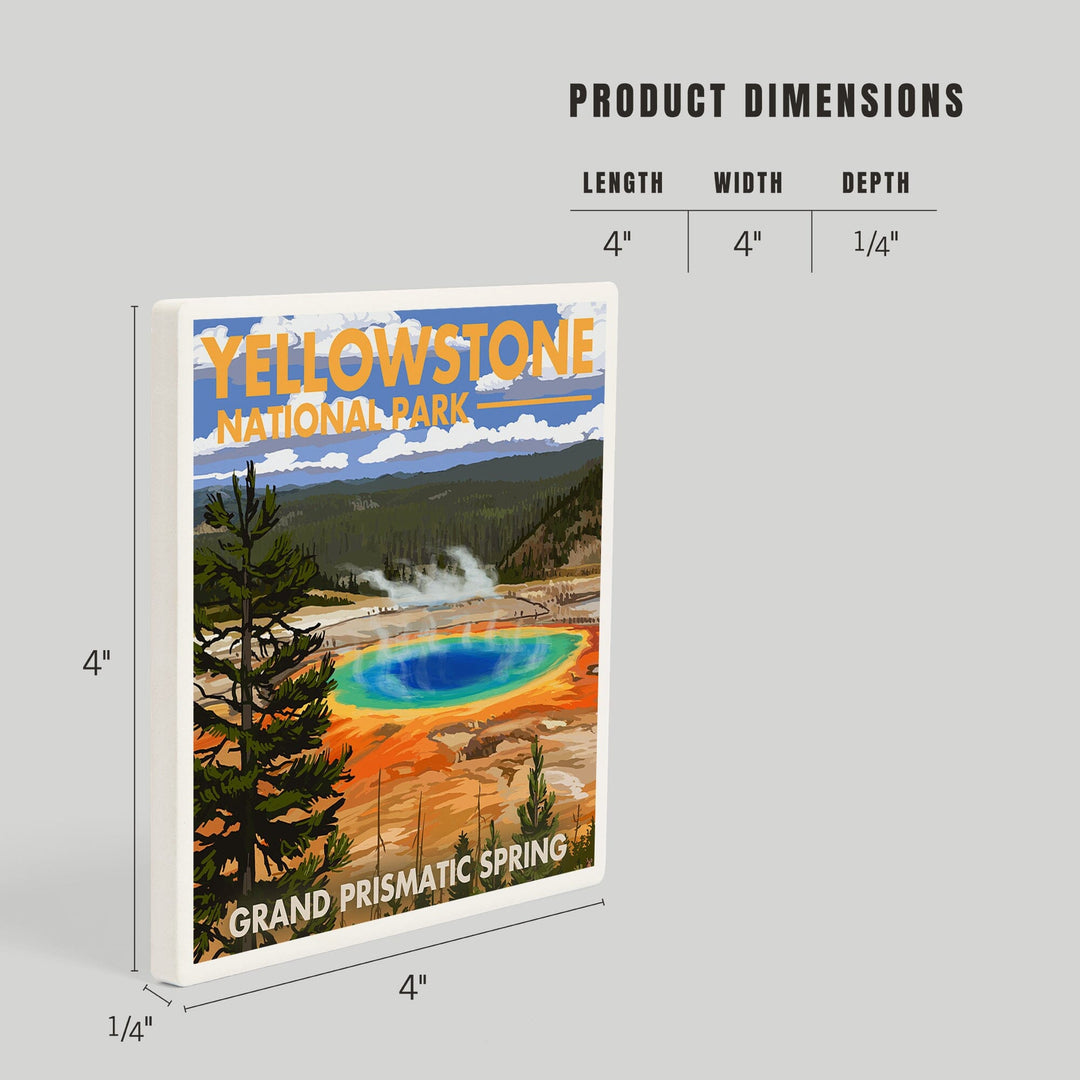 Yellowstone National Park, Grand Prismatic Spring, Coasters Coasters Lantern Press 