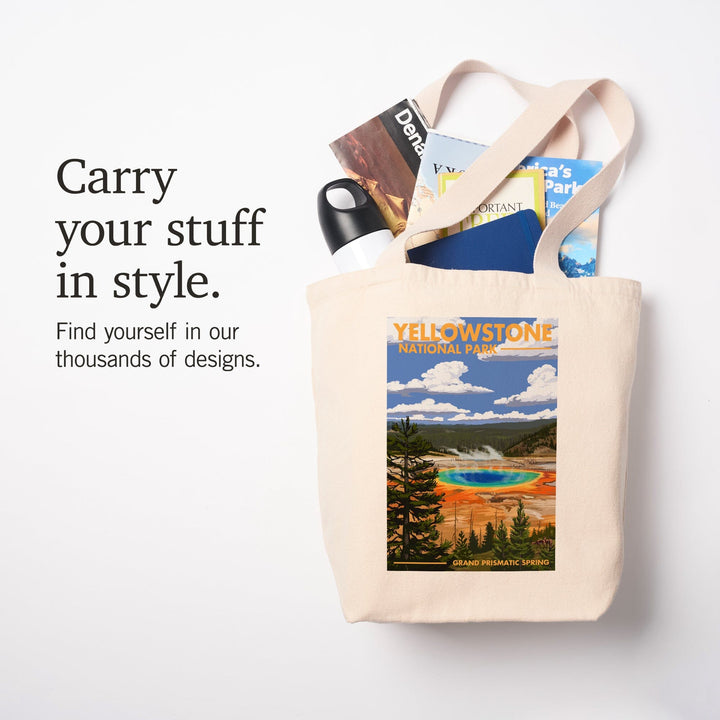 Yellowstone National Park, Grand Prismatic Spring, Tote Bag Totes Lantern Press 