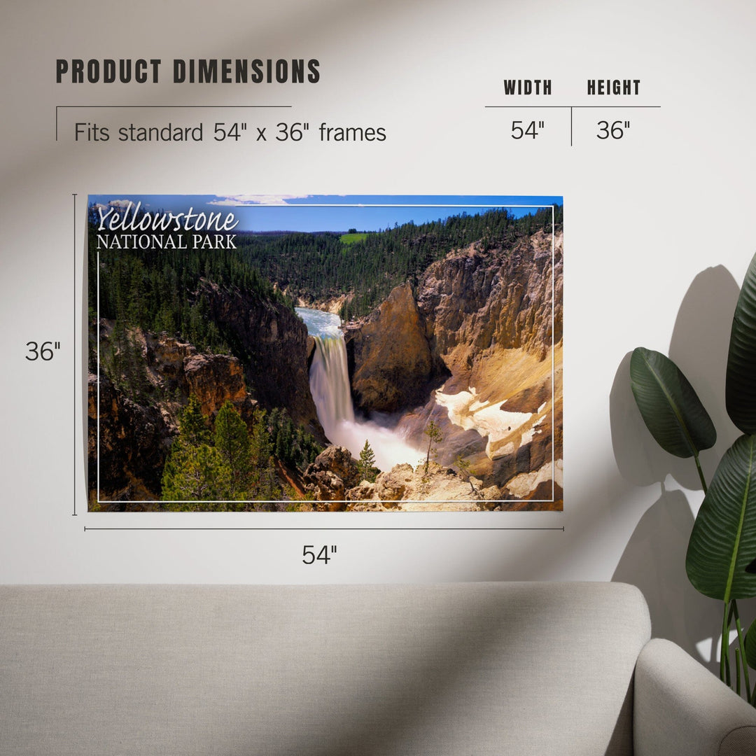 Yellowstone National Park, Lower Yellowstone Falls Aerial, Art & Giclee Prints Art Lantern Press 
