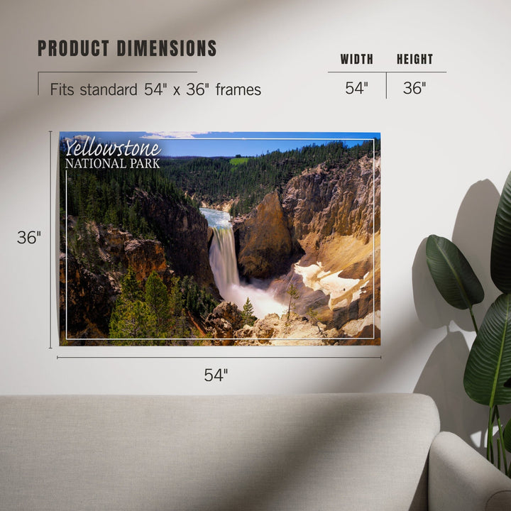 Yellowstone National Park, Lower Yellowstone Falls Aerial, Art & Giclee Prints Art Lantern Press 
