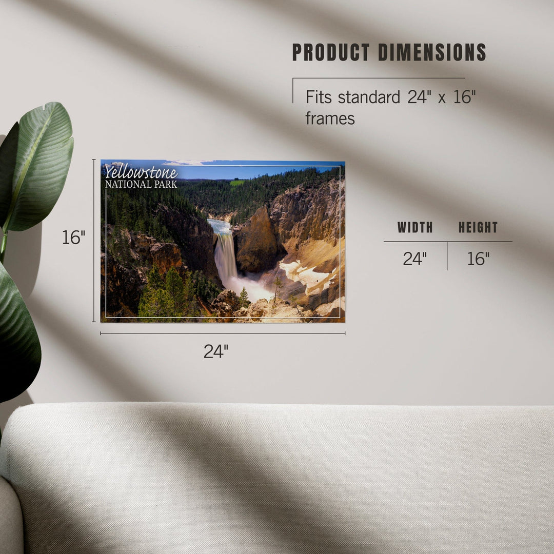 Yellowstone National Park, Lower Yellowstone Falls Aerial, Art & Giclee Prints Art Lantern Press 