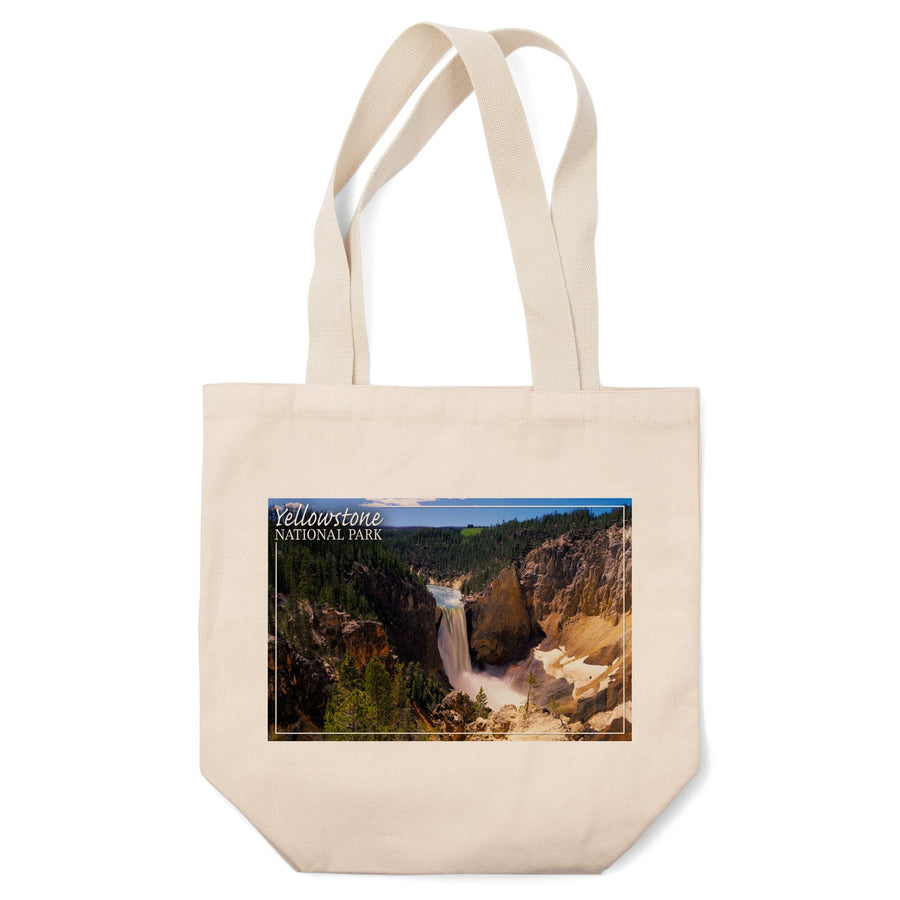 Yellowstone National Park, Lower Yellowstone Falls Aerial, Lantern Press Photography, Tote Bag Totes Lantern Press 