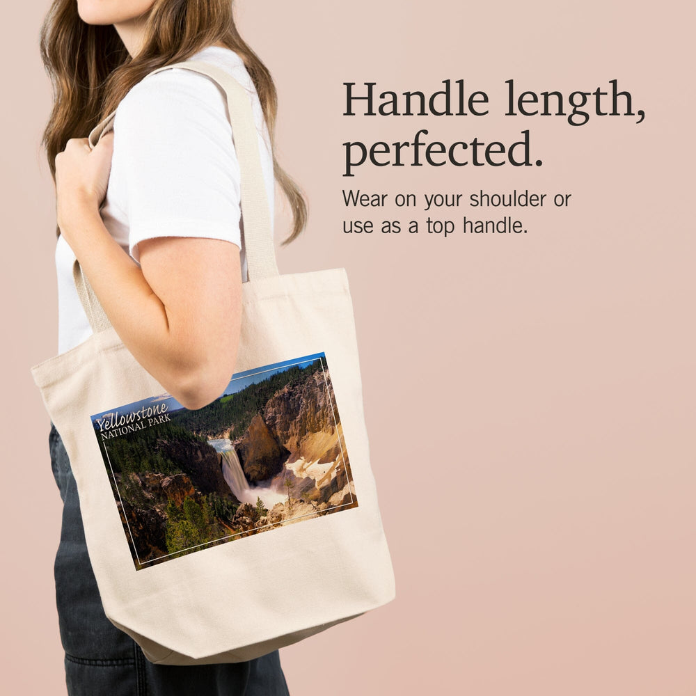 Yellowstone National Park, Lower Yellowstone Falls Aerial, Tote Bag Totes Lantern Press 