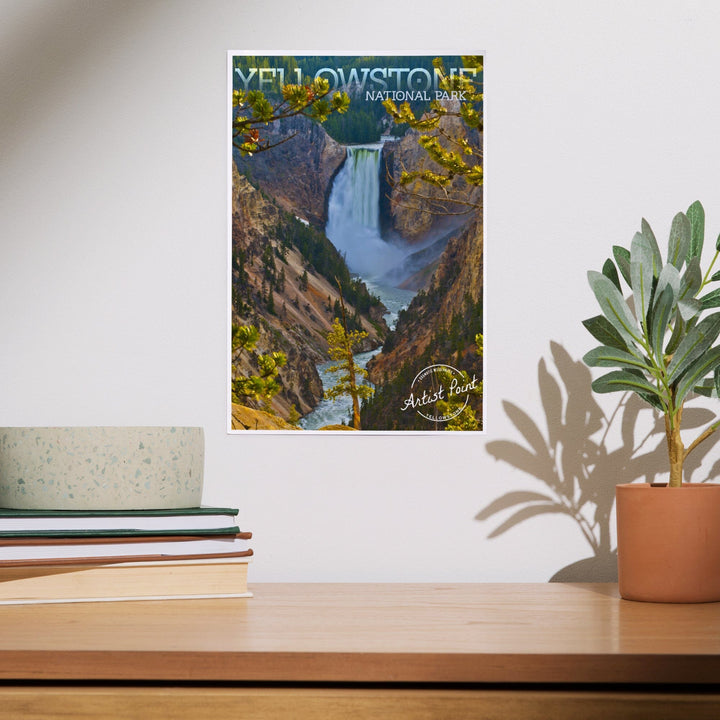 Yellowstone National Park, Lower Yellowstone Falls, Art & Giclee Prints Art Lantern Press 