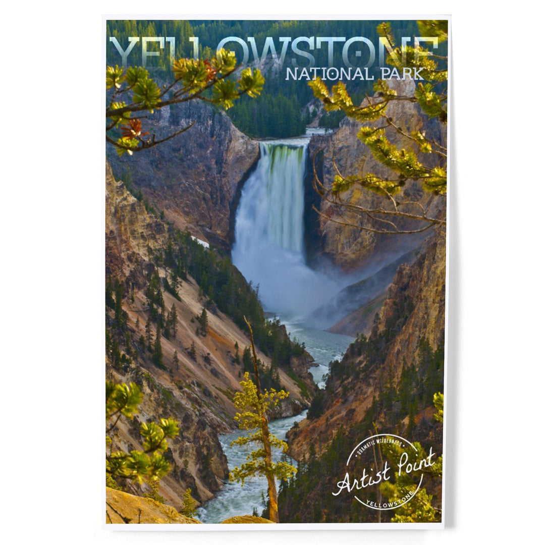Yellowstone National Park, Lower Yellowstone Falls, Art & Giclee Prints Art Lantern Press 