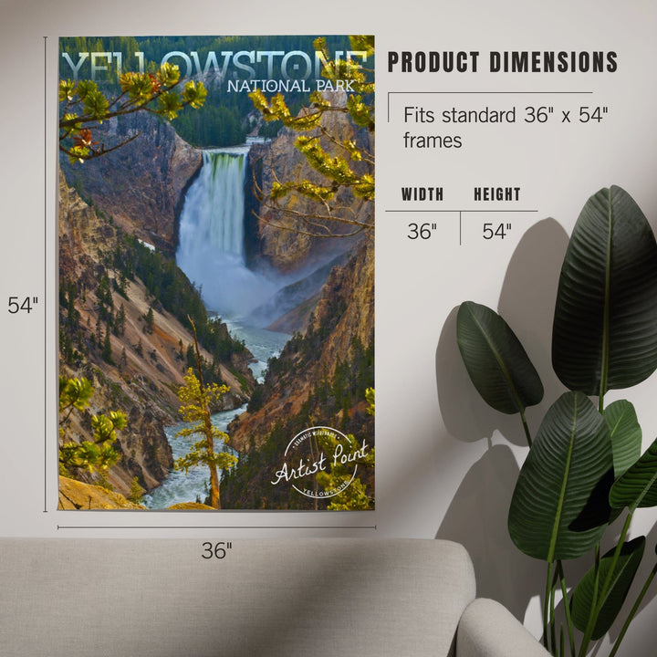 Yellowstone National Park, Lower Yellowstone Falls, Art & Giclee Prints Art Lantern Press 