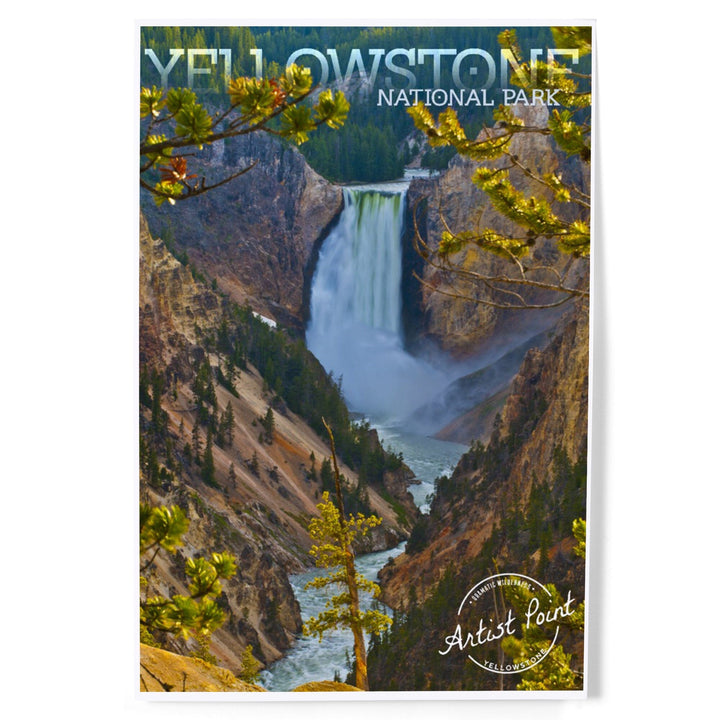 Yellowstone National Park, Lower Yellowstone Falls, Art & Giclee Prints Art Lantern Press 8 x 12 Art Print 