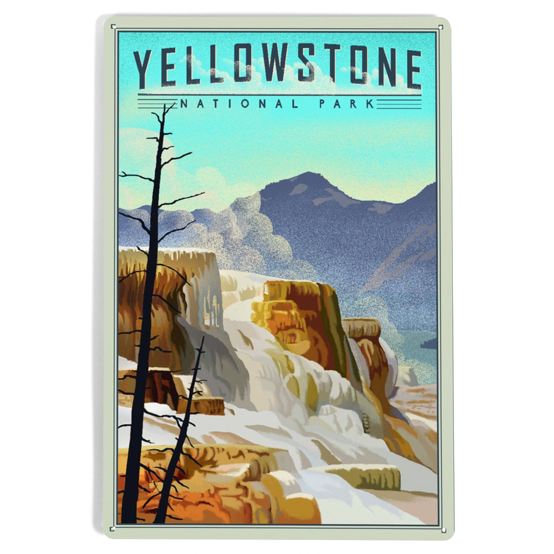 Yellowstone National Park, Mammoth Hot Springs, Lithograph National Park Series, Metal Signs Metal Lantern Press 