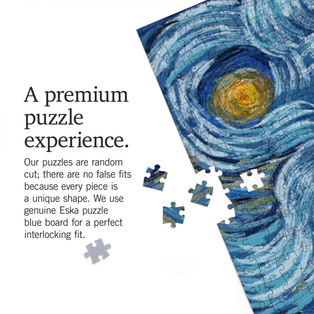 Yellowstone National Park, Old Faithful, Starry Night National Park Series, Jigsaw Puzzle Puzzle Lantern Press 