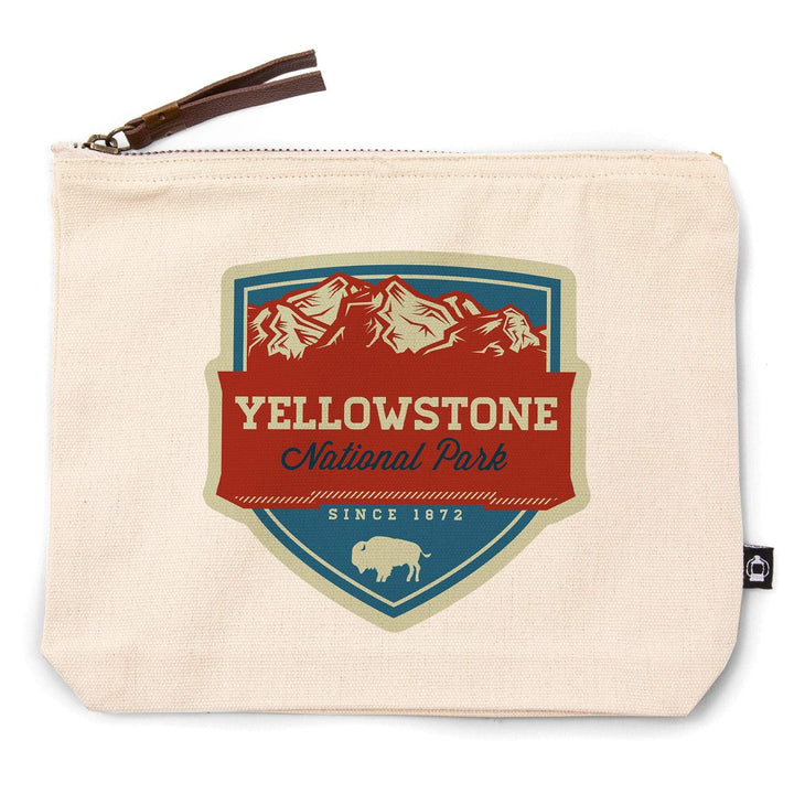 Yellowstone National Park,, Organic Cotton Zipper Pouch, Go Bag Go Bag Lantern Press 