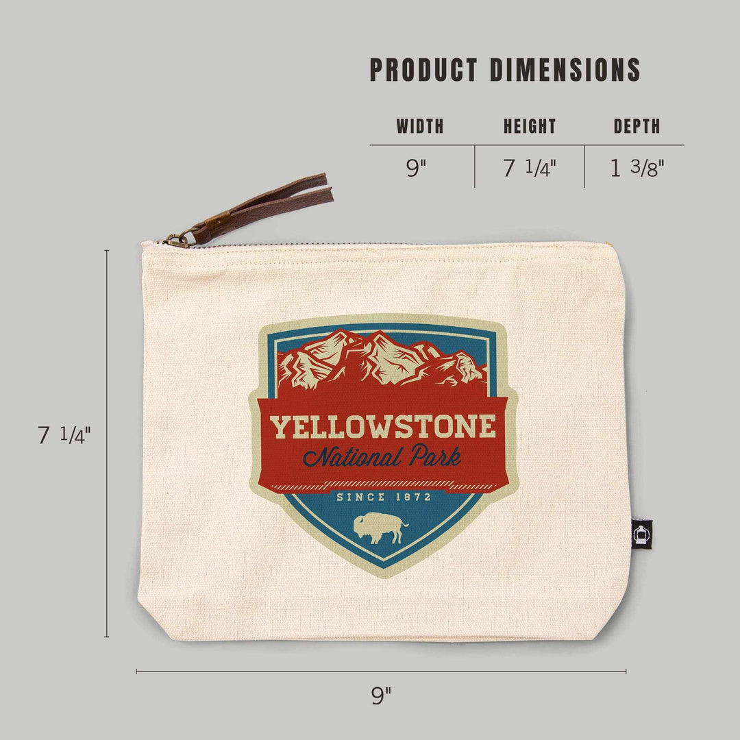 Yellowstone National Park,, Organic Cotton Zipper Pouch, Go Bag Go Bag Lantern Press 