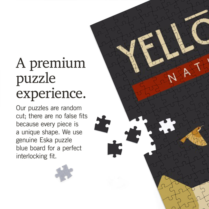Yellowstone National Park, WY, Geometric, Jigsaw Puzzle Puzzle Lantern Press 