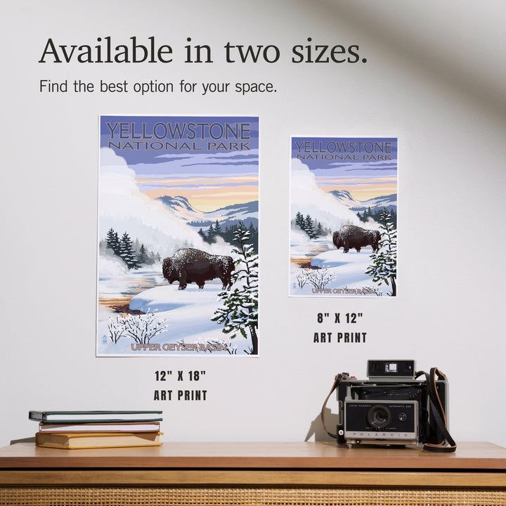 Yellowstone National Park, Wyoming, Bison Snow Scene, Art & Giclee Prints Art Lantern Press 