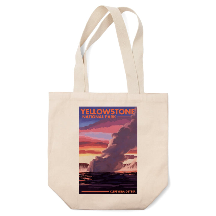 Yellowstone National Park, Wyoming, Clepsydra Geyser, Lantern Press Artwork, Tote Bag Totes Lantern Press 