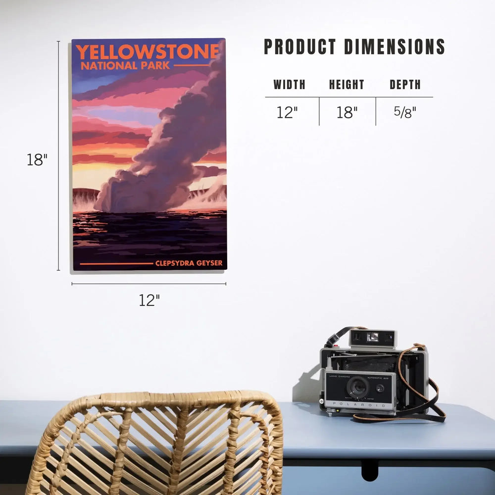 Yellowstone National Park, Wyoming, Clepsydra Geyser, Lantern Press Artwork, Wood Signs and Postcards Wood Lantern Press 