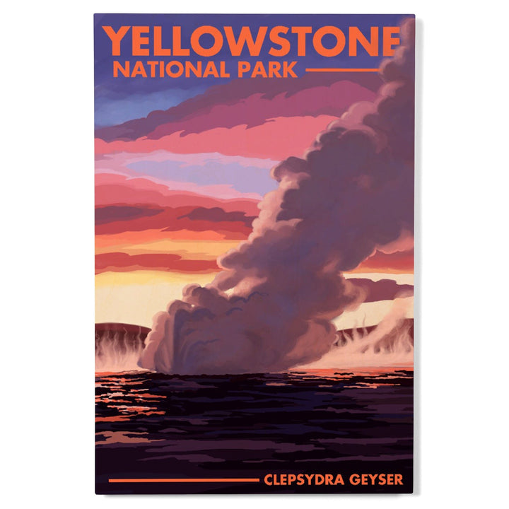 Yellowstone National Park, Wyoming, Clepsydra Geyser, Lantern Press Artwork, Wood Signs and Postcards Wood Lantern Press 