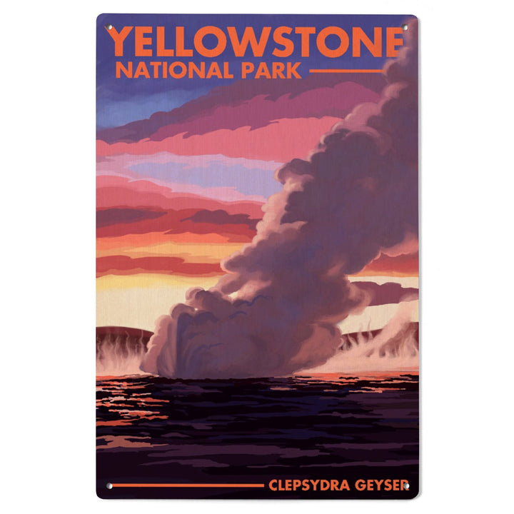 Yellowstone National Park, Wyoming, Clepsydra Geyser, Lantern Press Artwork, Wood Signs and Postcards Wood Lantern Press 