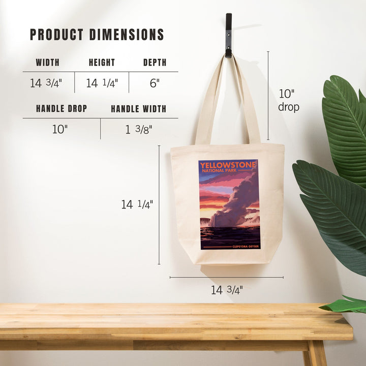 Yellowstone National Park, Wyoming, Clepsydra Geyser, Tote Bag Totes Lantern Press 