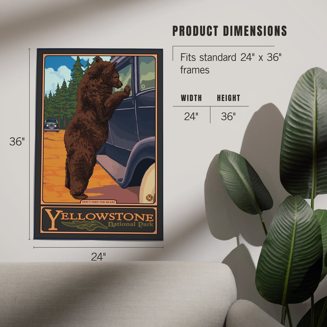 Yellowstone National Park, Wyoming, Don't Feed The Bears, Art & Giclee Prints Art Lantern Press 