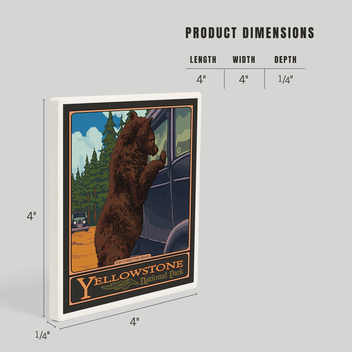 Yellowstone National Park, Wyoming, Don't Feed The Bears, Coasters Coasters Lantern Press 