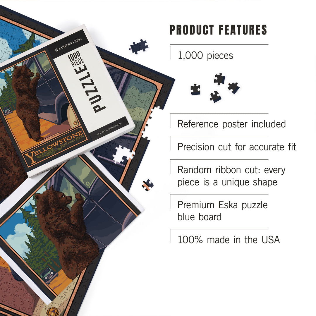 Yellowstone National Park, Wyoming, Don't Feed The Bears, Jigsaw Puzzle Puzzle Lantern Press 