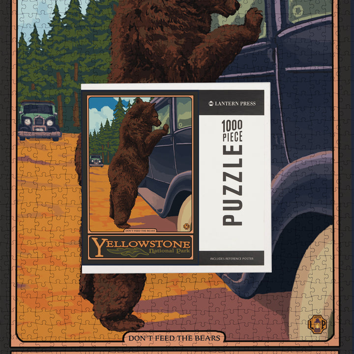 Yellowstone National Park, Wyoming, Don't Feed The Bears, Jigsaw Puzzle Puzzle Lantern Press 