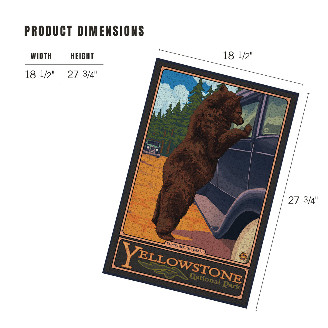 Yellowstone National Park, Wyoming, Don't Feed The Bears, Jigsaw Puzzle Puzzle Lantern Press 