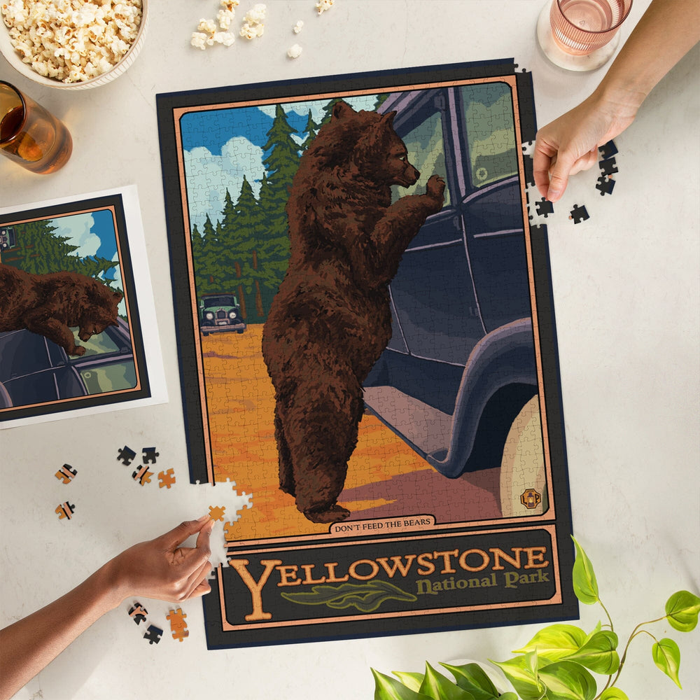 Yellowstone National Park, Wyoming, Don't Feed The Bears, Jigsaw Puzzle Puzzle Lantern Press 