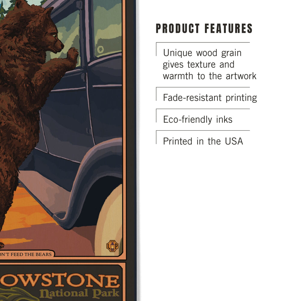 Yellowstone National Park, Wyoming, Don't Feed The Bears, Lantern Press Artwork, Wood Signs and Postcards Wood Lantern Press 