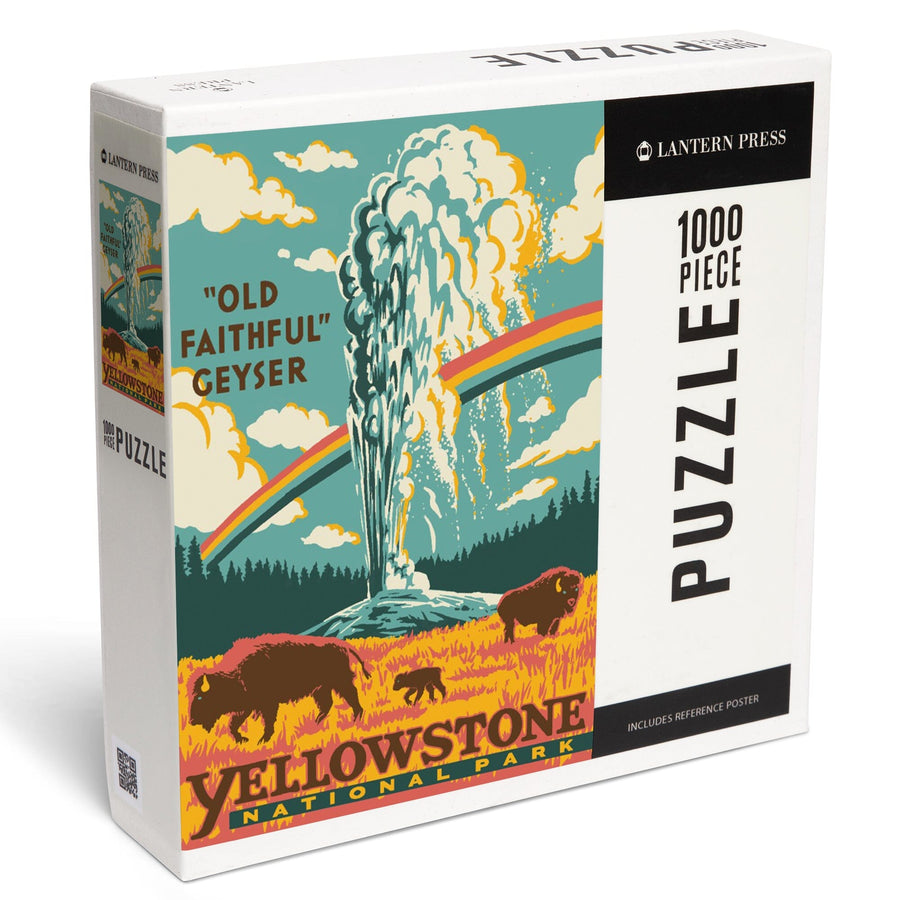 Yellowstone National Park, Wyoming, Explorer Series, Old Faithful Geyser, Jigsaw Puzzle Puzzle Lantern Press 