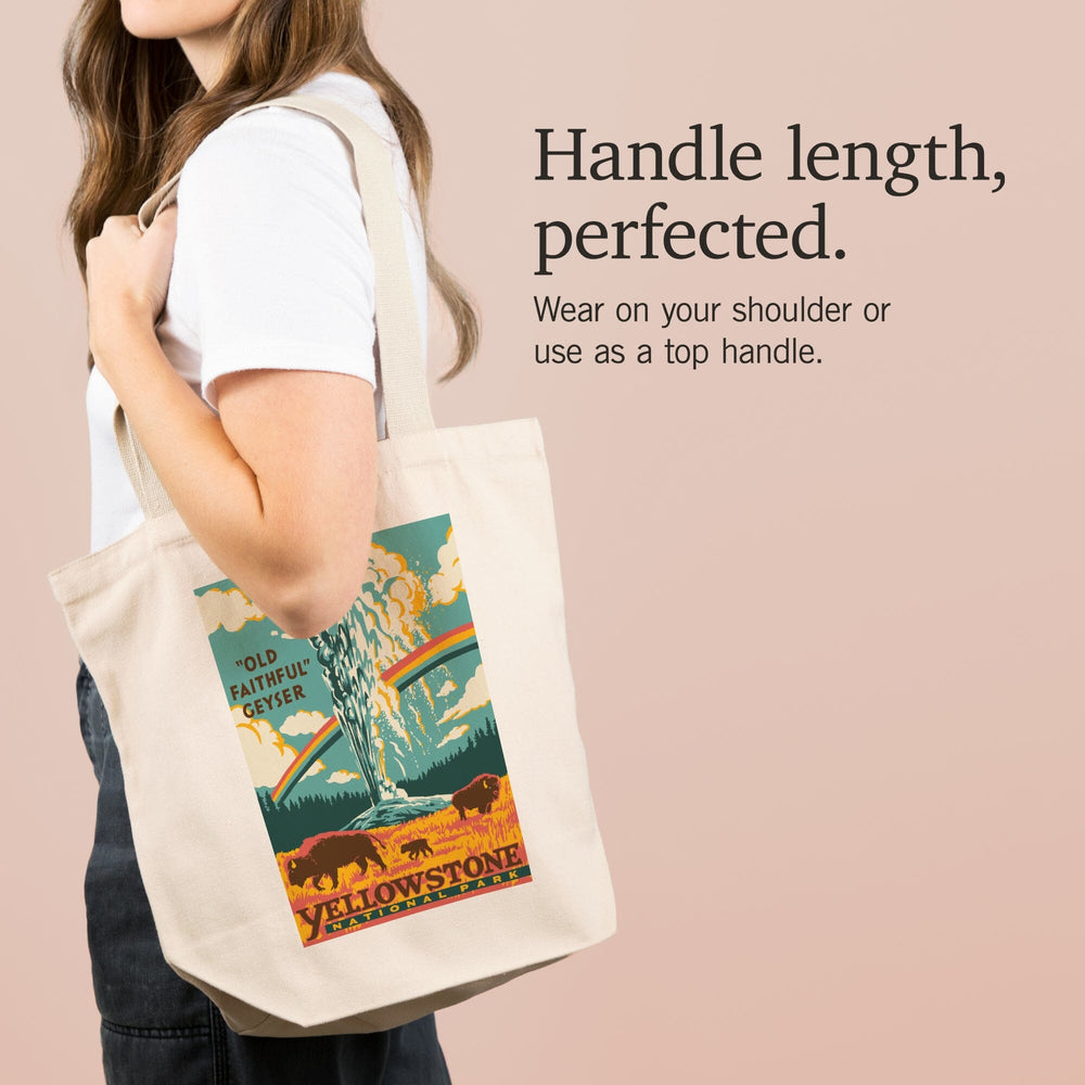 Yellowstone National Park, Wyoming, Explorer Series, Old Faithful Geyser, Tote Bag Totes Lantern Press 