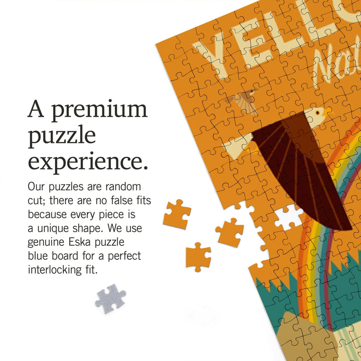 Yellowstone National Park, Wyoming, Geometric National Park Series, Jigsaw Puzzle Puzzle Lantern Press 