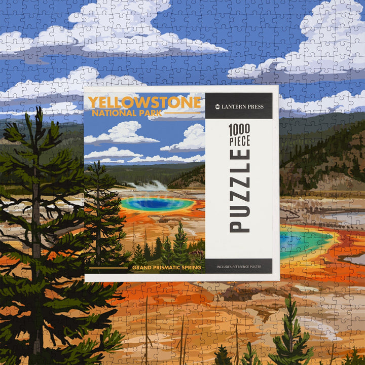 Yellowstone National Park, Wyoming, Grand Prismatic Spring, Jigsaw Puzzle Puzzle Lantern Press 