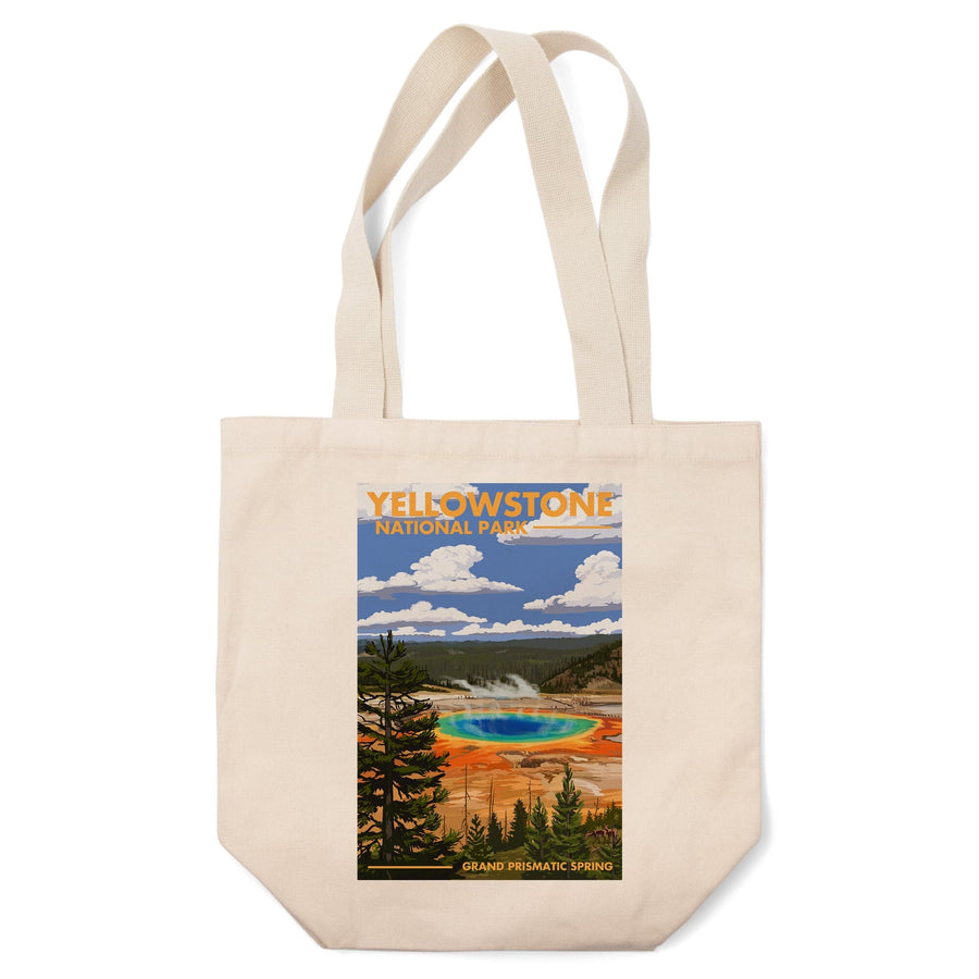 Yellowstone National Park, Wyoming, Grand Prismatic Spring, Lantern Press Artwork, Tote Bag Totes Lantern Press 