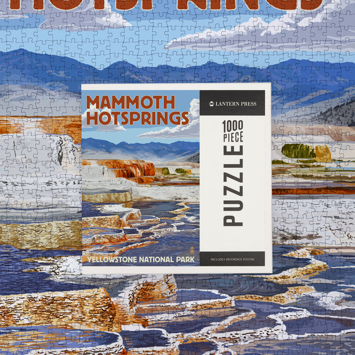 Yellowstone National Park, Wyoming, Mammoth Hotsprings, Jigsaw Puzzle Puzzle Lantern Press 