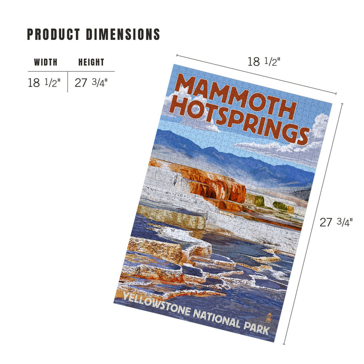 Yellowstone National Park, Wyoming, Mammoth Hotsprings, Jigsaw Puzzle Puzzle Lantern Press 