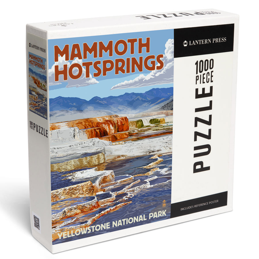 Yellowstone National Park, Wyoming, Mammoth Hotsprings, Jigsaw Puzzle Puzzle Lantern Press 
